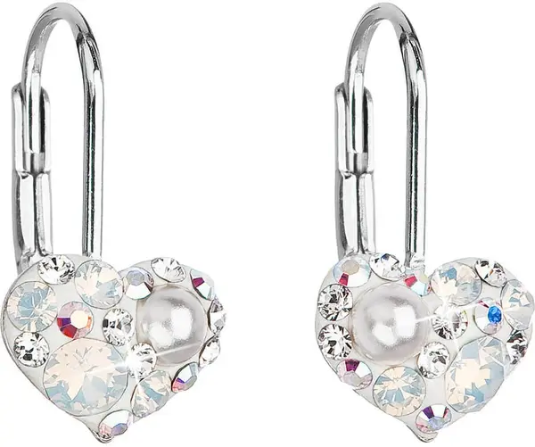 Evolution Group - Pavona Srdíčkové náušnice s krystaly Swarovski 31125.9 white