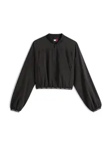 Tommy Jeans Prechodná bunda  čierna / biela