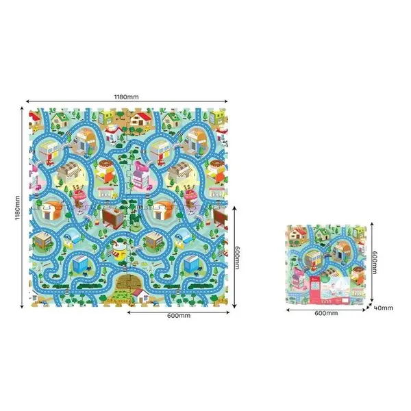 WIKY - Mäkké puzzle bloky Mesto 60x60cm/4 kusy