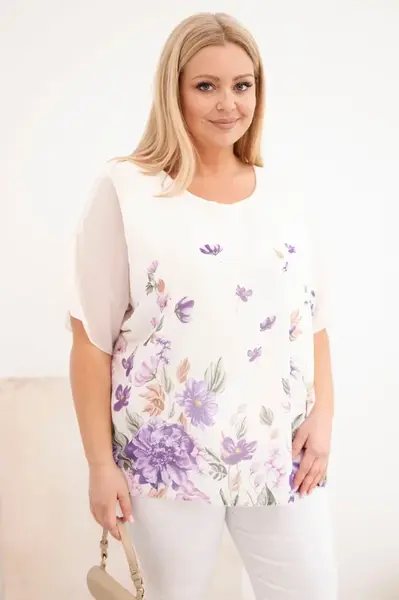 Dámska plus size blúzka s kvetinovým vzorom