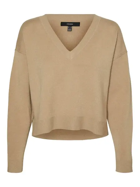 VERO MODA Sveter 'VMGOLD LINK'  tmavobéžová