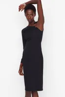 Trendyol Black Accessorized Woven Evening Dress