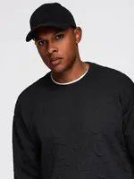 Ombre Men's RELAXED FIT sweatshirt with embossed letters - black