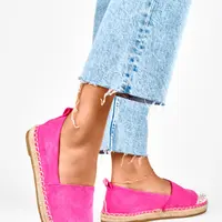 primohurt Růžové dámské espadrilky s flitrovým nánosníkem