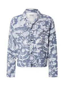 SCOTCH & SODA Prechodná bunda 'Delfts'  modrosivá / biela