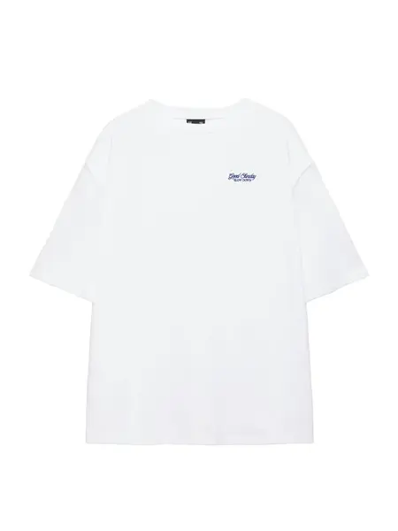 Pull&Bear Tričko  modrá / žltá / zelená / biela