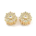 Brass Micro Pave Clear Cubic Zirconia European Beads