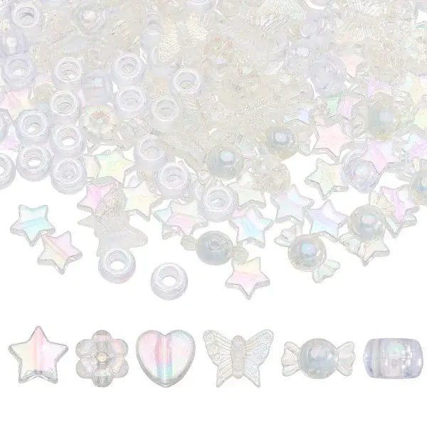 1640Pcs 6 Styles Acrylic Beads
