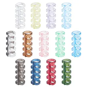 52Pcs 13 Colors Plastic 5-Hole Loose Binders Binding