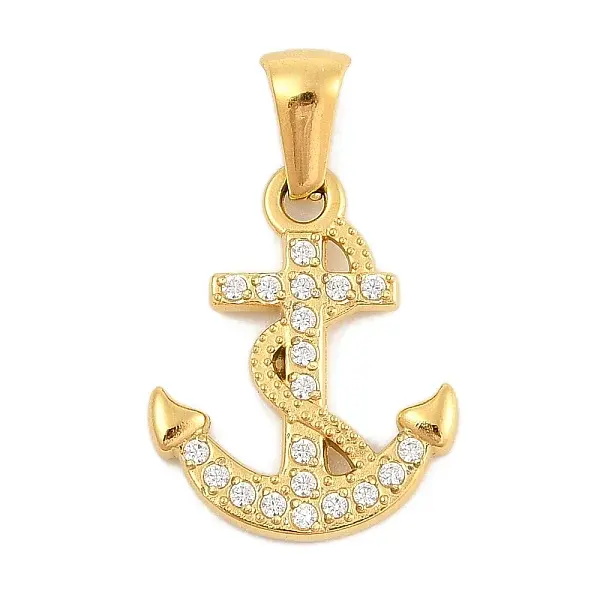 Ion Plating(IP) 304 Stainless Steel Micro Pave Cubic Zirconia Pendants