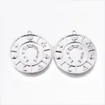 Brass Micro Pave Clear Cubic Zirconia Pendants