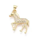 Brass Micro Pave Clear Cubic Zirconia Pendants