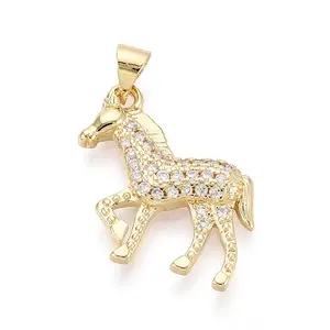 Brass Micro Pave Clear Cubic Zirconia Pendants