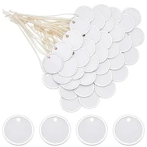 100Pcs Iron & Paper Round Shape Tag