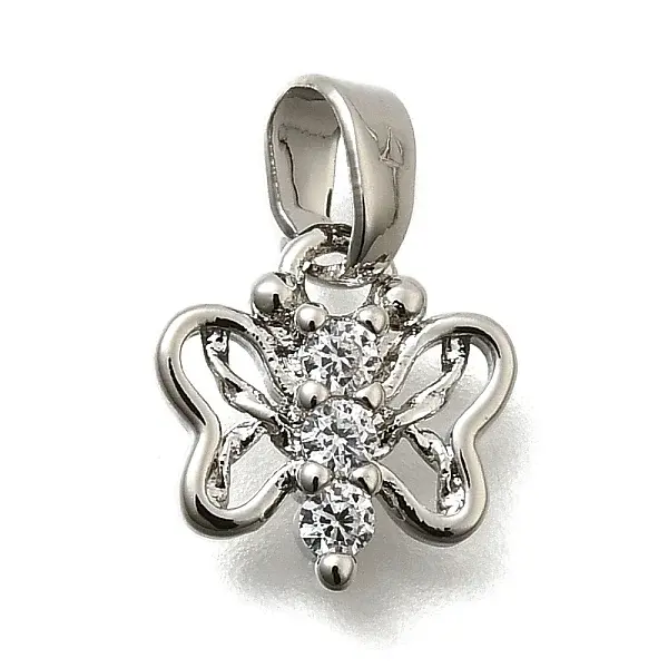 Brass Micro Pave Cubic Zirconia Pendants