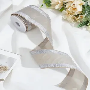 5 Yards Sparkle Polyester Ribbon with Glitter Powder