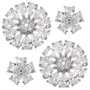 4Pcs 2 Styles 1-Hole Alloy Shank Button
