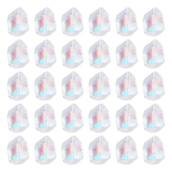100Pcs Electroplate Transparent Glass Beads