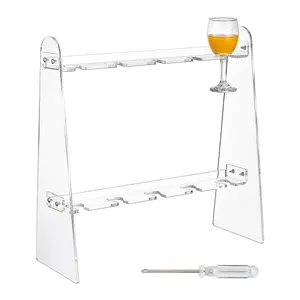 2 Tier Acrylic Champagne Flute Glass Holder Stand
