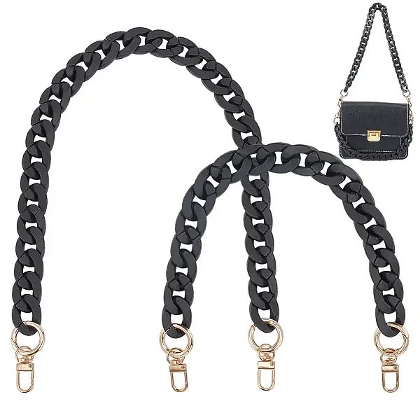 2Pcs 2 Style Acrylic Cable Chain Bag Handles