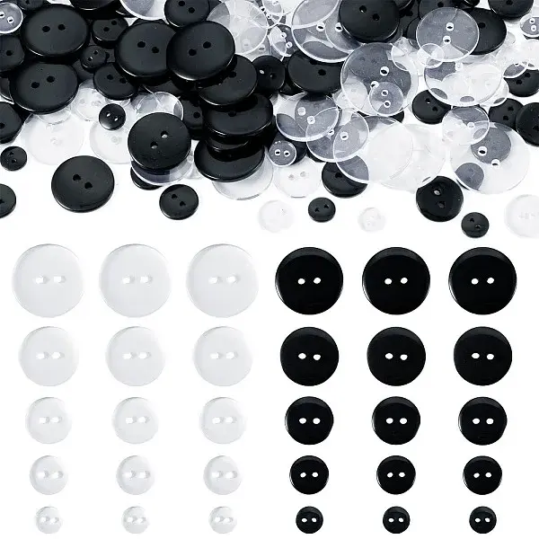2-Hole Flat Round Resin Sewing Buttons For Costume Design