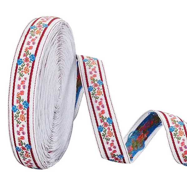 11 Yards Polycotton(Polyester Cotton) Embroidery Flower Ribbon
