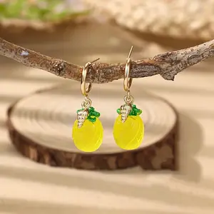 Luminous Fruits Alloy Resin Stud Dangle Earrings
