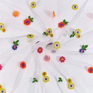 Polyester Embroidered Daisy Tablecloth