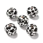 Printed Wood European Beads