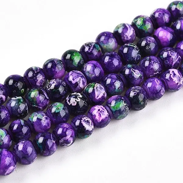 Baking Paint Glass Beads Strands