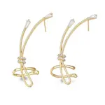 Cubic Zirconia Wrapped Knot Stud Earrings