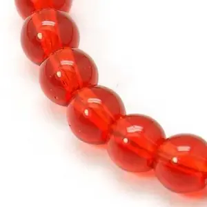 4mm Red Transparent Round Glass Beads Strands Spacer Beads