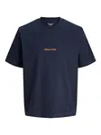 Jack & Jones Plus Tričko 'JORNorrebro'  béžová / tmavomodrá