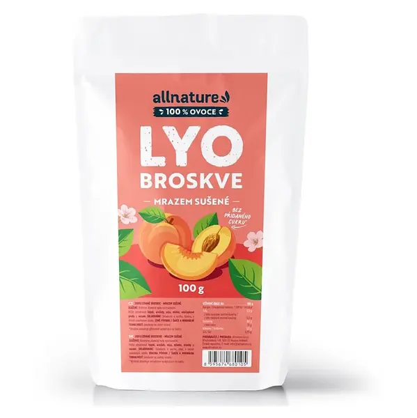 ALLNATURE Broskev sušená mrazem 100 g