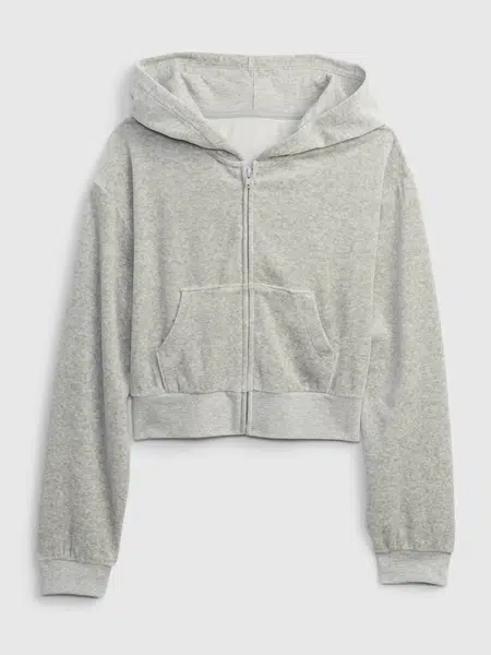 GAP Dětská teen mikina velur - Holky