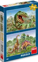Puzzle Souboj dinosaurů 2x48 dílků