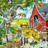 Puzzle MAXI - Včelař s úlem/53 dílků