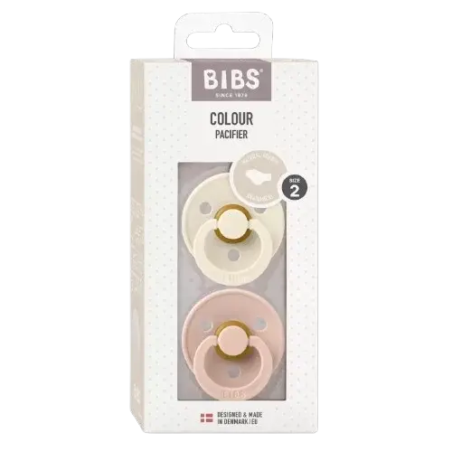 BIBS Colour anatomické cumlíky z prírodného kaučuku veľkosť 2 Ivory / Blush 2 ks