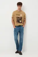 Bavlněné tričko Medicine pánské, béžová barva, s potiskem
