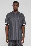 Men's Oversized Striped Mesh Tee T-Shirt - Black/White