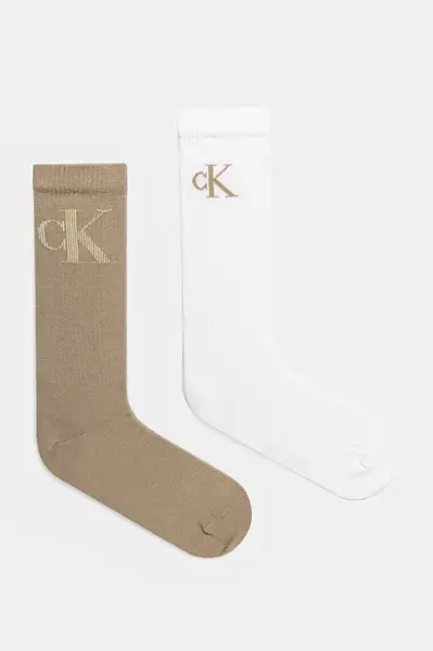 Ponožky Calvin Klein Jeans 2-pack pánské, zelená barva, 701231387