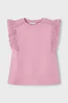 Dětské bavlněné tričko Mayoral růžová barva, 3010