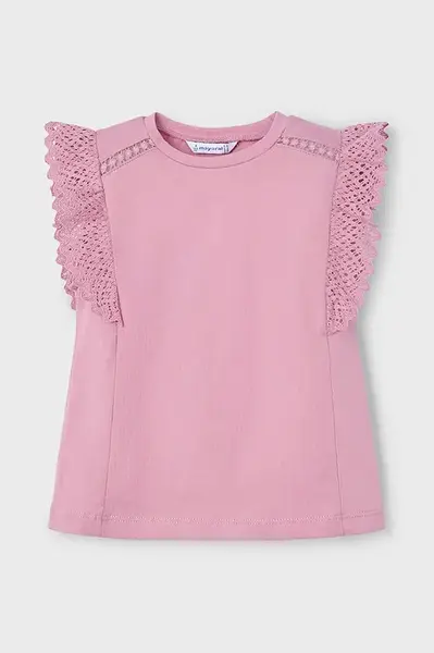 Dětské bavlněné tričko Mayoral růžová barva, 3010