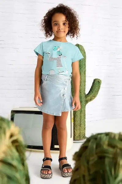 Dětské bavlněné tričko Mayoral tyrkysová barva, 3014