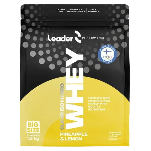 LEADER Clear Iso Hydro Whey Protein 1800g - ananas, citron