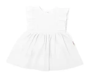 Baby Nellys Lehké mušelínové šatičky pro holčičky, bílé vel.   104