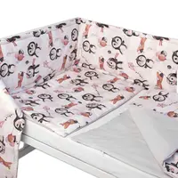 Baby Nellys 3-dílná sada Mantinel s povlečením - Tučňáci, bílá/šedá