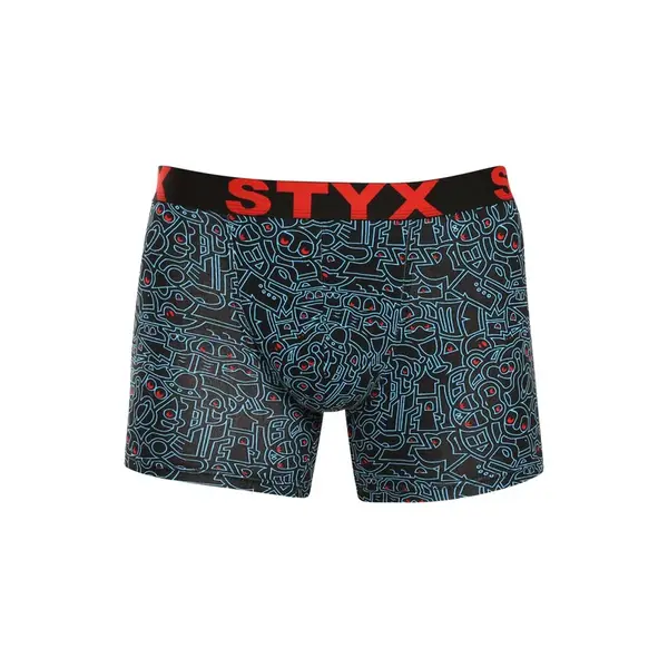Styx Pánské boxerky long art sportovní guma doodle (U1256/2) XXL