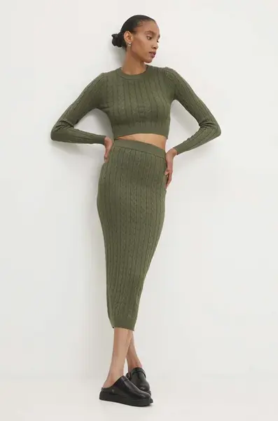 Komplet - svetr a sukně Answear.LAB zelená barva
