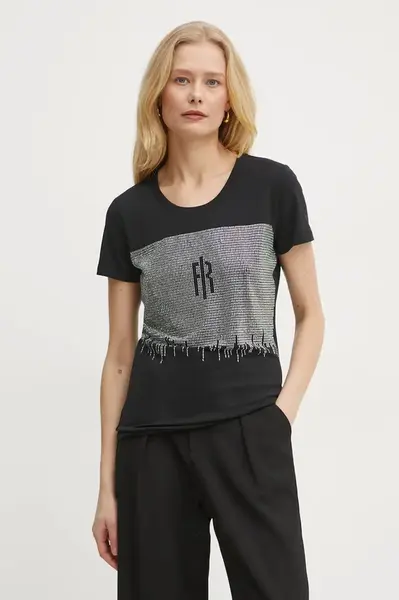 Tričko Fracomina černá barva, FP25ST3002J449N4